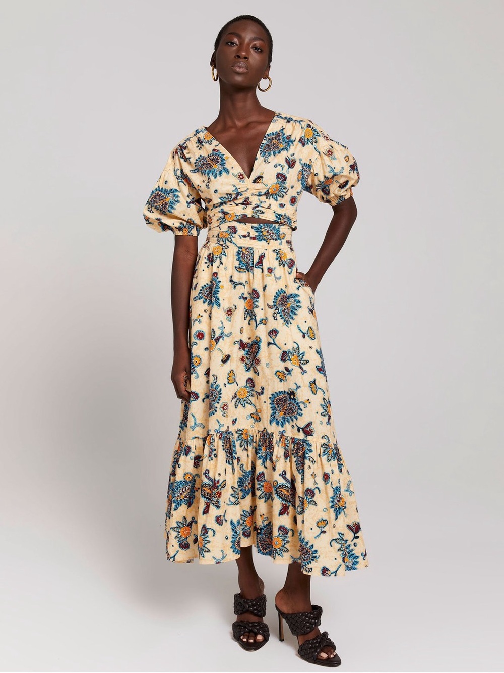 A.L.C. Rylan Top Lucie Maxi Skirt 2 Piece Set Size 2 Floral Print
